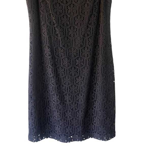 Shoshanna Crochet Black Lace Cap Sleeve Above Knee Cocktail LBD Dress SZ 8 - Picture 5 of 12